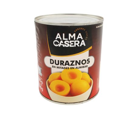 DURAZNO EN LATA ALMA CASERA MITADES X 820 GR