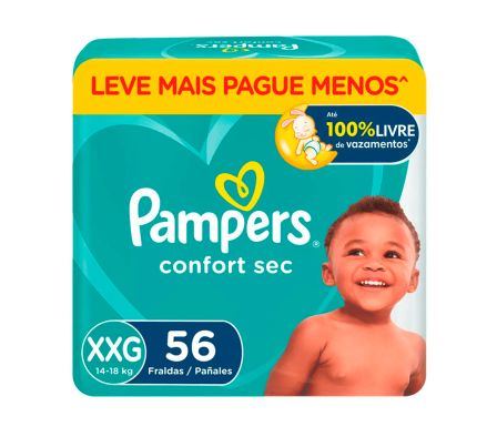 PAÑAL PAMPERS CONFORT SEC X-XG 56 UN (2)
