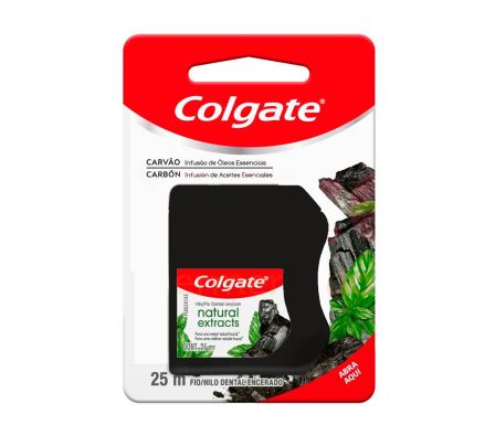 HILO DENTAL COLGATE NATURAL CHARCOAL X 25 M(24)