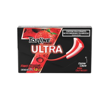 CHICLE TOPLINE UL RED BERRY 24GR 12X12 (144)