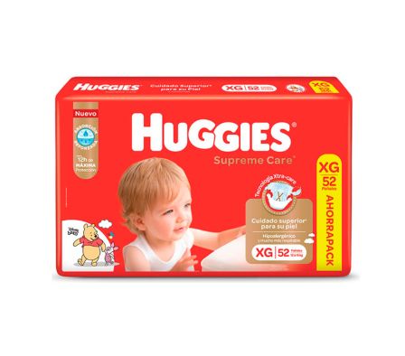 PAÑAL HUGGIES SUPREME CARE XG PAKC AHORRO X 52UND (2)