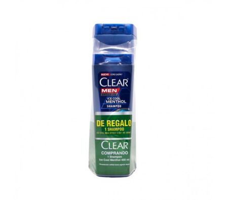 PACK SHAMPOO CLEAR MEN COOL MENTHOL 400ML + 200ML (6)