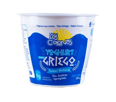 YOGHURT GRIEGO LOS COLONOS NATURAL S/A X 200GR
