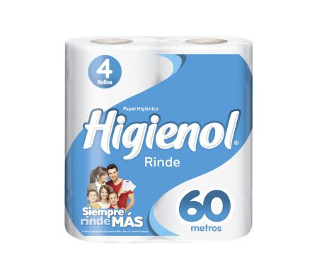 PAPEL HIG. HIGIENOL RINDE MAS 4X60MTS (12)