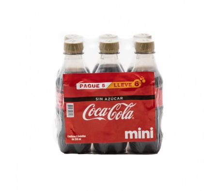 PACK COCA COLA 250ML S/ AZUCAR X 6 PET. (6) SMK