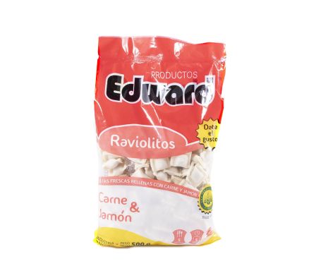 RAVIOLINES EDWARD CARNE Y JAMON 500GR PAQ1
