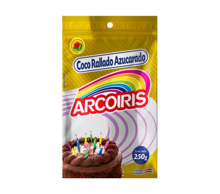 COCO RALLADO AZUCARADO ARCO IRIS PAQ. X 250 GR (10)