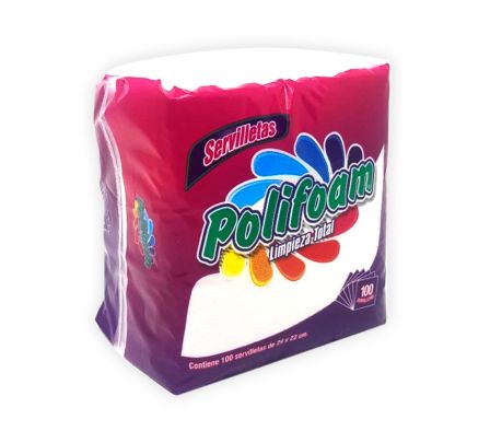 SERVILLETA POLIFOAM DE PAPEL 24X22CM 100UN (12)