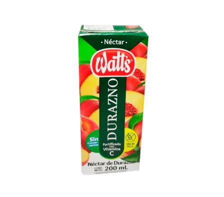JUGO WATTS DURAZNO 200 CC.(30)