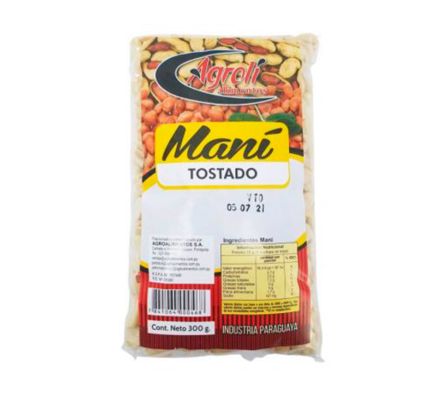 MANI TOSTADO SIN SAL AGROLI X 300GR (10)