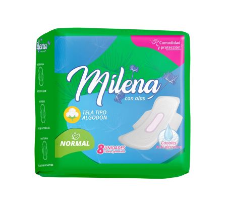 TOALLA HIG. MILENA NORMAL TELA/ALGODON C/ALAS (48)