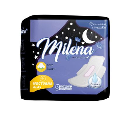 TOALLA HIG. MILENA NOCTURNA C/ALAS 8UN (48)