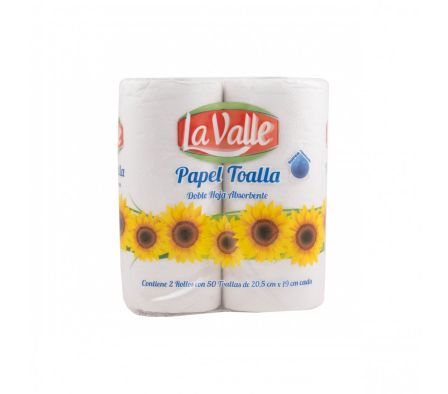 PAPEL TOALLA VALLE C/2 20.5X19CM DOBLE HOJA (12)