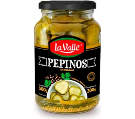 PEPINO EN CONSERVA RODAJAS LA VALLE 300 GR.