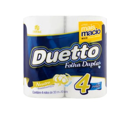 PAPEL HIG. DUETTO DOBLE HOJA NEUTRO X 4