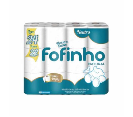 PAPEL HIG. FOFINHO NATURAL DOBLE H. 30 MTS X24UN(4)