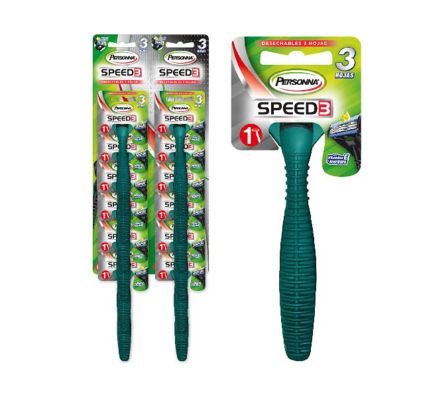 MAQUINA P/AFEITAR PERSONNA SPEED 3 MEN X 2UNID (12)